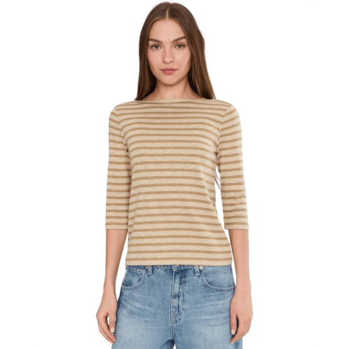 Womens NICZOE 3/4 Sleeve Stripe Envelope Boat Tee