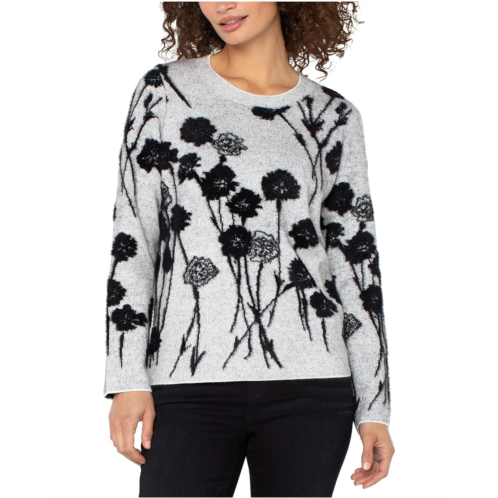 Womens Liverpool Los Angeles Petite Long Sleeve Crew Neck Sweater