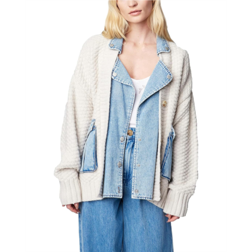 Womens Blank NYC Denim and Knit Cardigan in Last Call