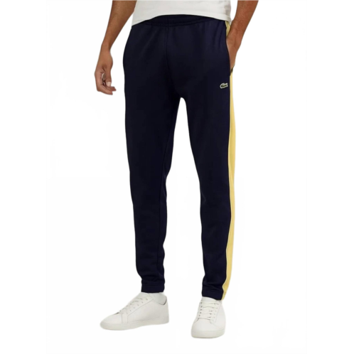 LACOSTE colorblock tapered fit sweatpants in navy