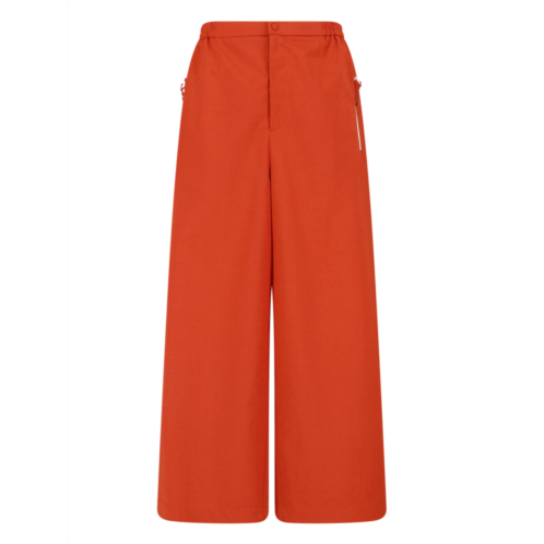LACOSTE orange wide-leg taffeta elastic trousers