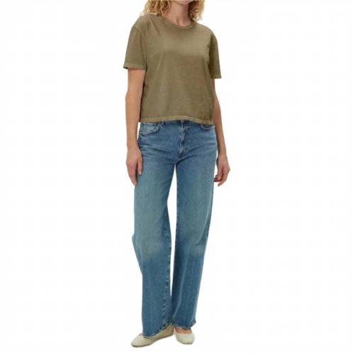 Michael Stars nina crewneck short sleeve tee in caper