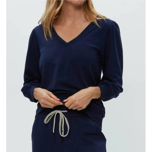 Michael Stars kit v-neck sweatshirt in nocturnal