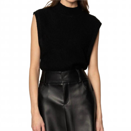 Sanctuary city sweater shell top in black