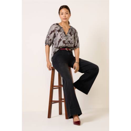 SANCTUARY womens paisley blouson blouse