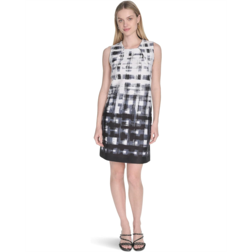 Womens Calvin Klein Scuba Sleeveless Printed Sheath