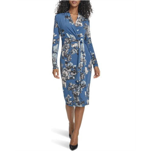 Womens Calvin Klein Ong Sleeve Floral Jersey Aline