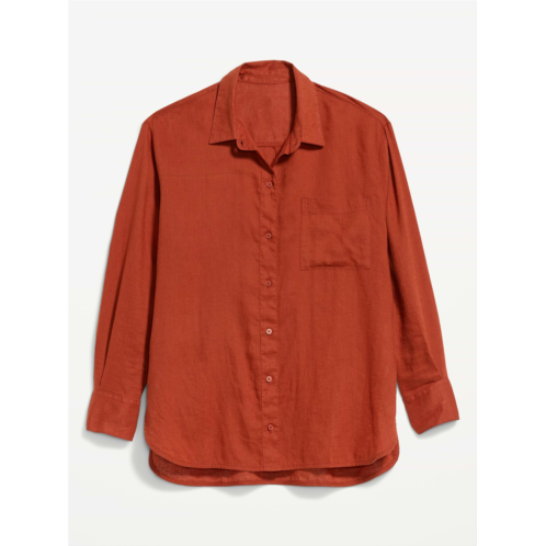OldNavy Linen-Blend Loose Button-Down Shirt