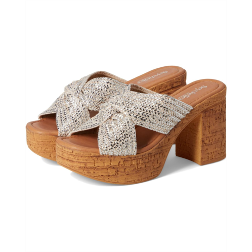 Seychelles Adorned Metallic Raffia Slide Sandal