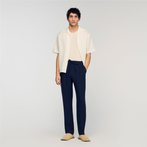 Sandro straight-leg linen trousers