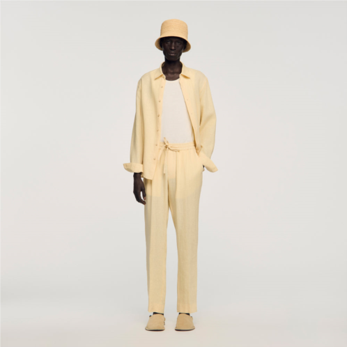 Sandro elasticated linen trousers