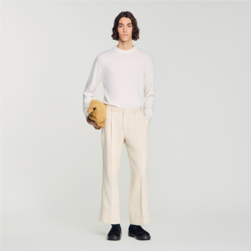 Sandro wide-leg cotton linen trousers