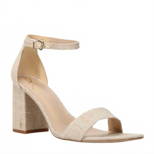 Sam Edelman womens daniella ankle-strap sandal in gold/linen