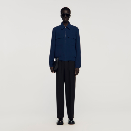 Sandro textured zip-up jacket