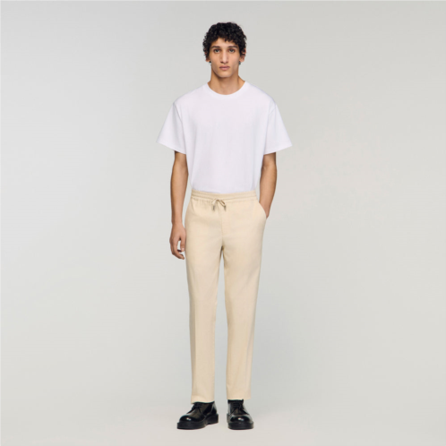 Sandro elasticated straight-leg trousers