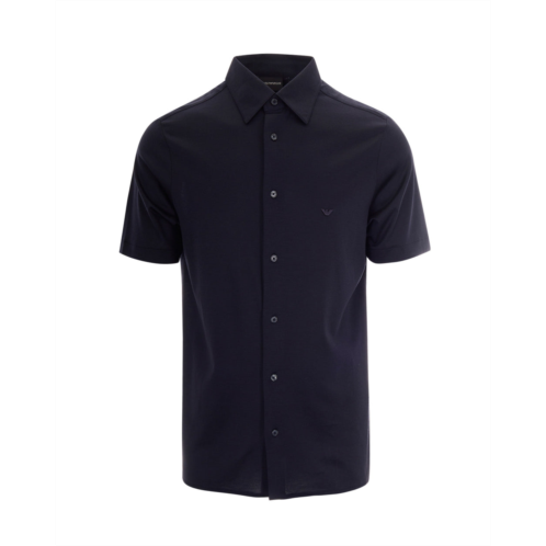 EMPORIO ARMANI slim-fit short-sleeve shirt with classic collar and discreet logo