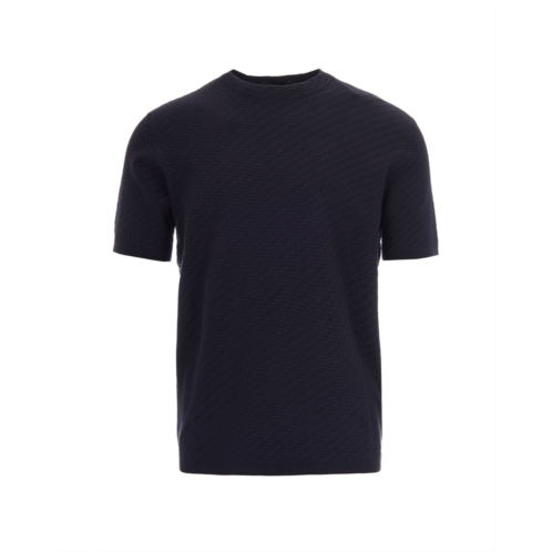 EMPORIO ARMANI dark navy patterned knit