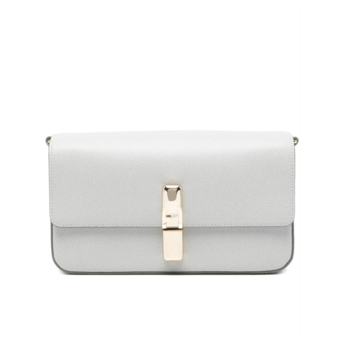 FURLA iride s textured leather gold clasp clutch
