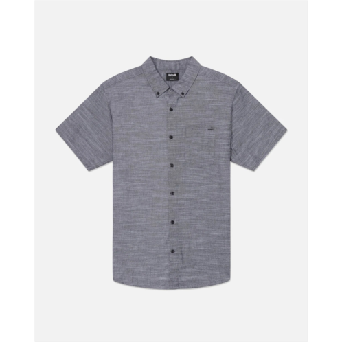 Hurley icon shirt mens black woven stretch short sleeve button-down dsgl1214