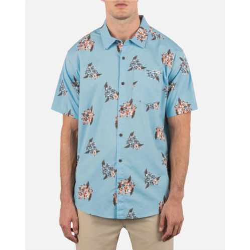 Hurley one and only lido shirt mens blue floral stretch button up dsgl1210