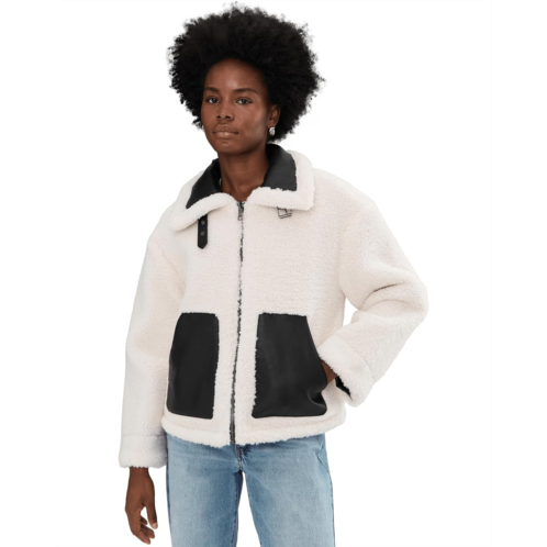 Womens Levis Reversible Sherpa Faux Leather Shorty