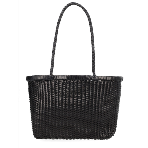 DRAGON DIFFUSION black woven leather braided handbag