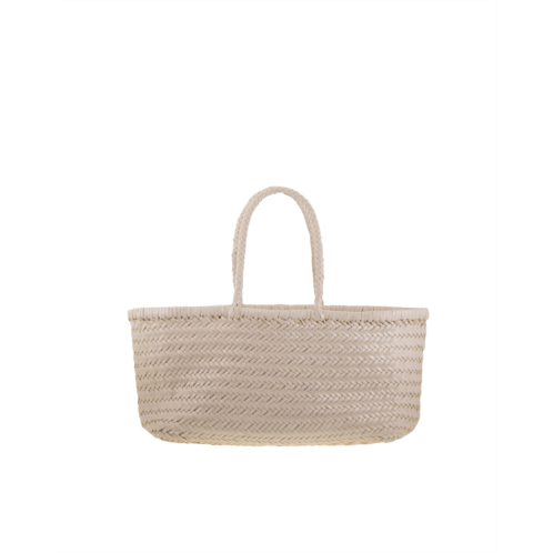 DRAGON DIFFUSION handwoven basket-style tote bag with chevron weave