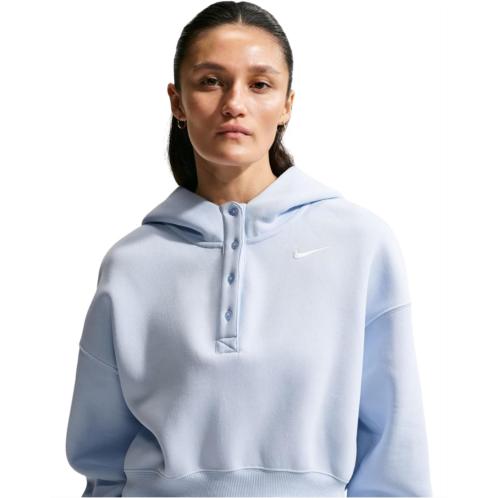 Nike Sportswear Phoenix Fleece Oversized Crop Henley Hoodie