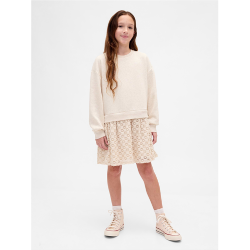 Gap Kids Oversized Mixed Media Sweatshirt Dress