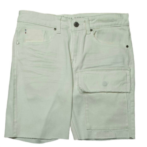 SI TU VEUX mens brutini cargo shorts in white