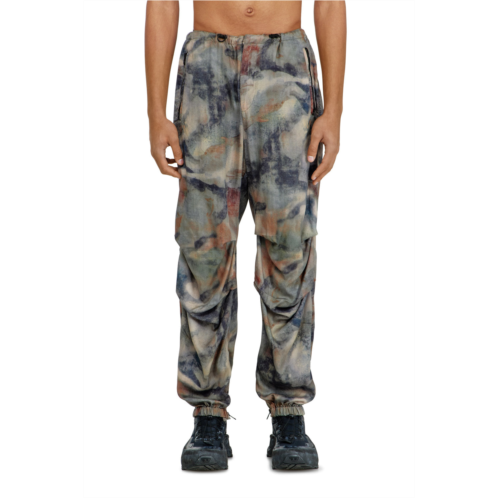 Diesel cargo pants in printed fabric
