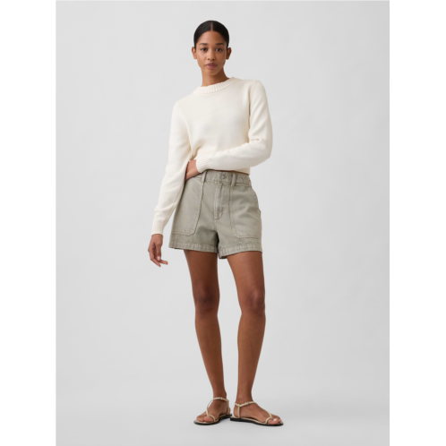 Gap 4 High Rise Soft Denim Utility Shorts