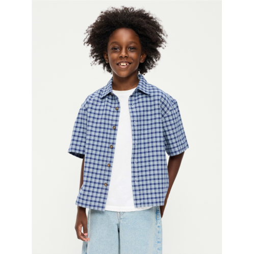 OldNavy Short-Sleeve Boxy Cropped Textured Shirt for Boys