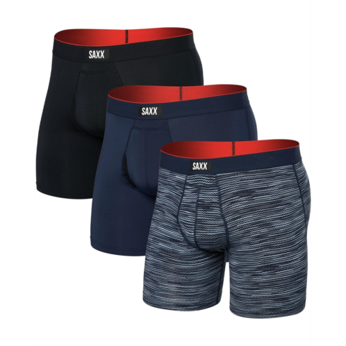 Mens SAXX UNDERWEAR Multi-Sport Mesh Boxer Briefs Fly 3-Pack