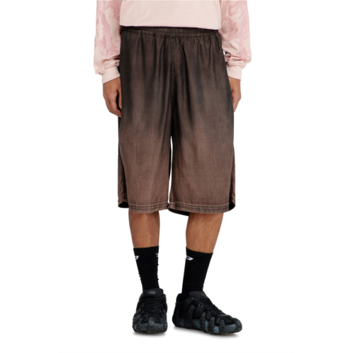 Diesel relaxed bermuda shorts in fluid coated denim