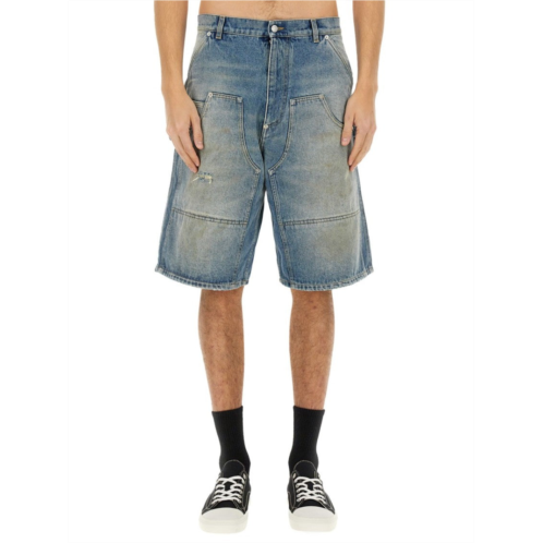 Moschino denim shorts with faded wash