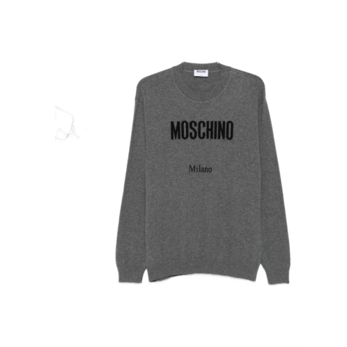 MOSCHINO logo print grey sweatshirt