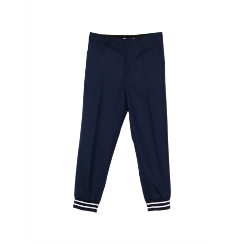 MOSCHINO relaxed tapered pants with pinstripe design and elasticated cuffs