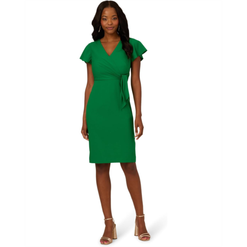Adrianna Papell Tie Front Flutter Midi Dress