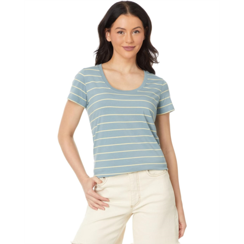 L.L.Bean Womens LLBean Soft Stretch Supima Tee Scoopneck Short-Sleeve Stripe