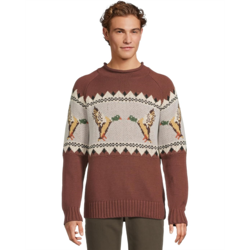 L.L.Bean Mens LLBean Signature Organic Cotton Rollneck Sweater Fair Isle