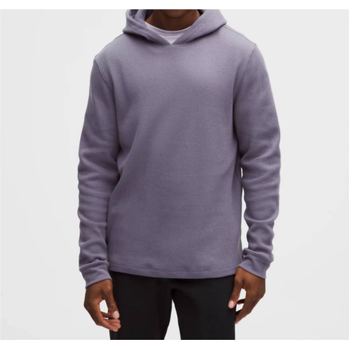 Lululemon mens cotton blend waffle knit hoodie in grape mist