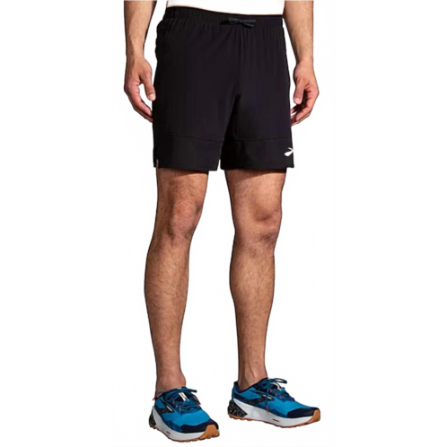 BROOKS mens high point 7 2-in-1 running short in black