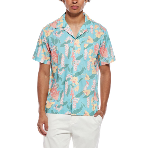 Brooks Brothers leaf print camp shirt