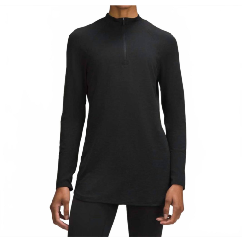 Lululemon swiftly relaxed long-length half zip sweatshirt in black