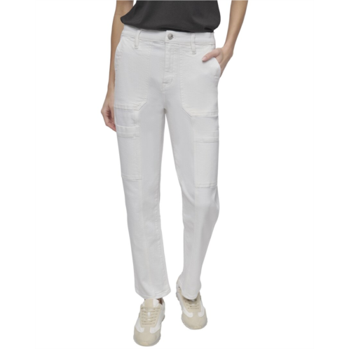 DKNY high rise white straight jean
