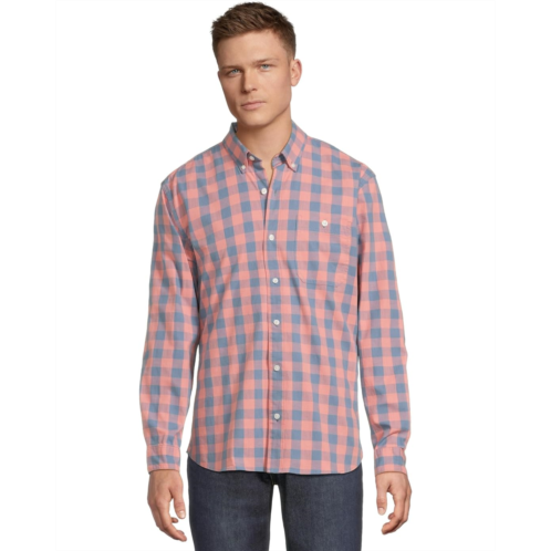 L.L.Bean Mens LLBean Comfort Stretch Chambray Shirt Long Sleeve Traditional Fit Plaid
