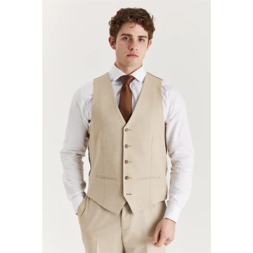 Oliver Tweed (Infinity Leather) mens beige lightweight summer wedding party waistcoat