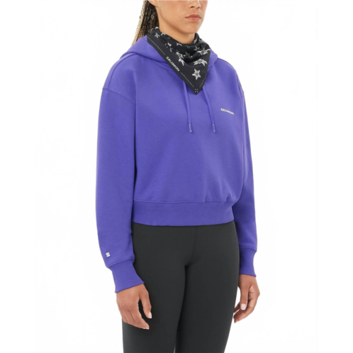 SALOMON logo crop hoodie in liberty