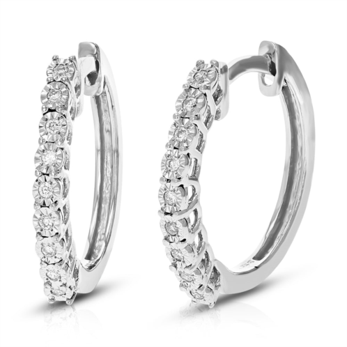 Vir Jewels 1/12 cttw round lab grown diamond hoop earrings .925 sterling silver prong set
